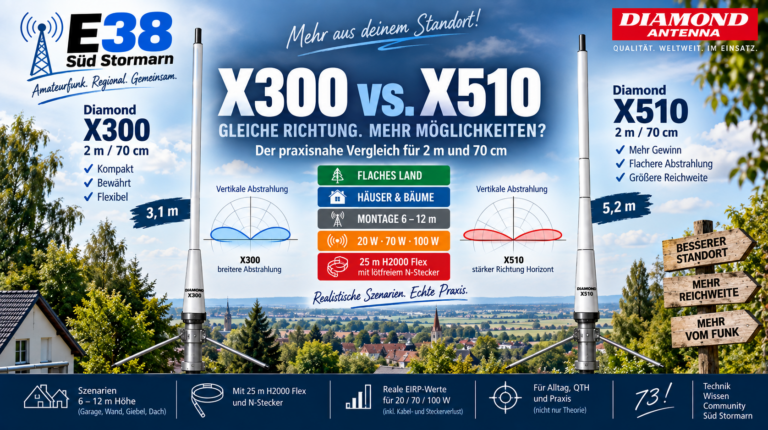 Diamond X300 oder X510 – wann bringt mehr Antennengewinn wirklich mehr?